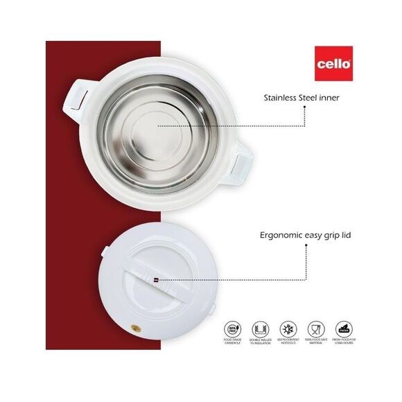 NEW 1500 Deluxe Insulated Hot-Pot Casserole Warmer & Cooler 1250 ml - Picture 2 of 7